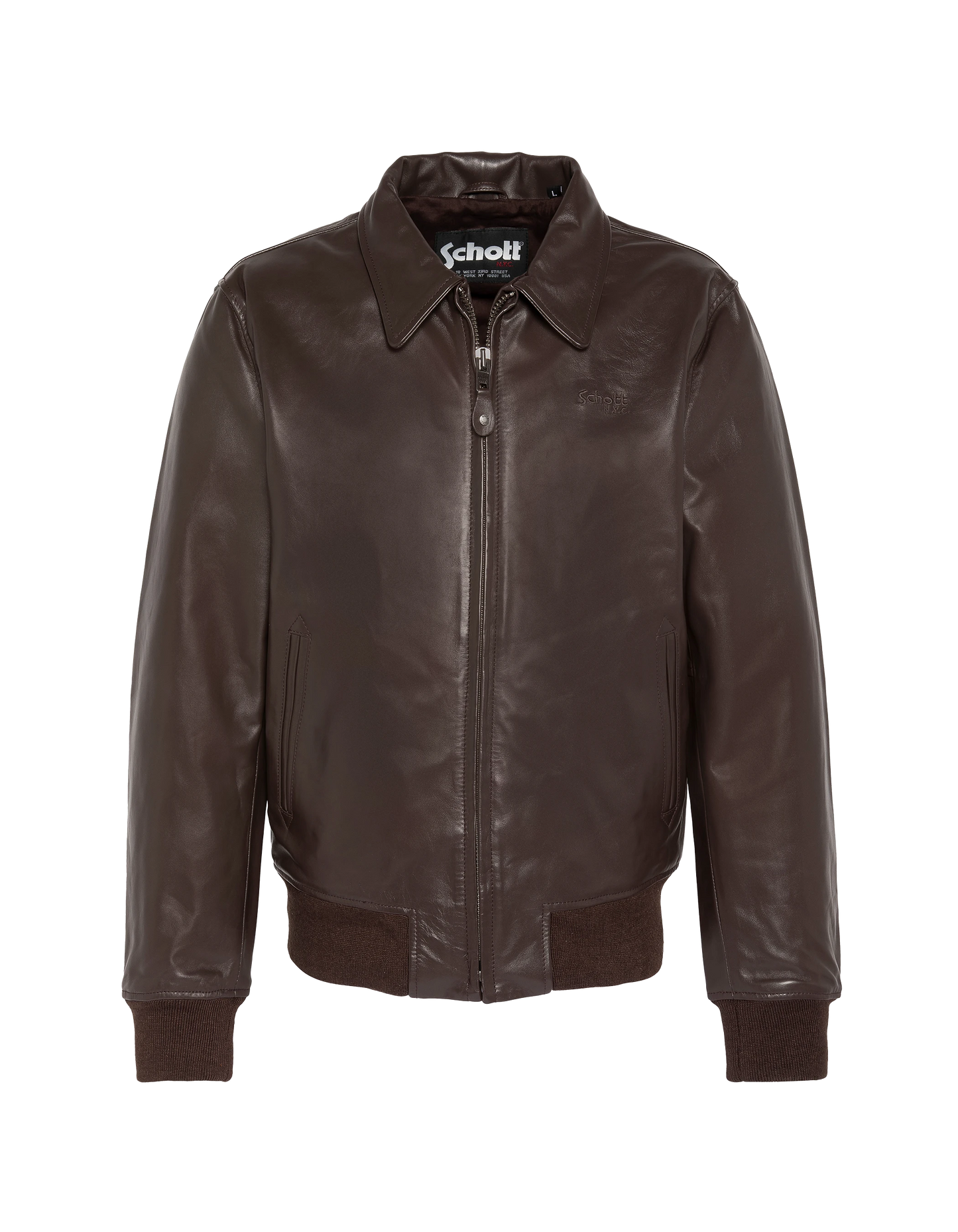 Blouson casual léger marron, cuir de vachette