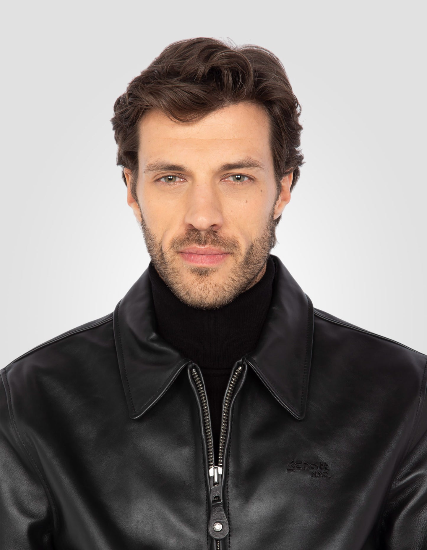 Blouson casual, cuir de vachette