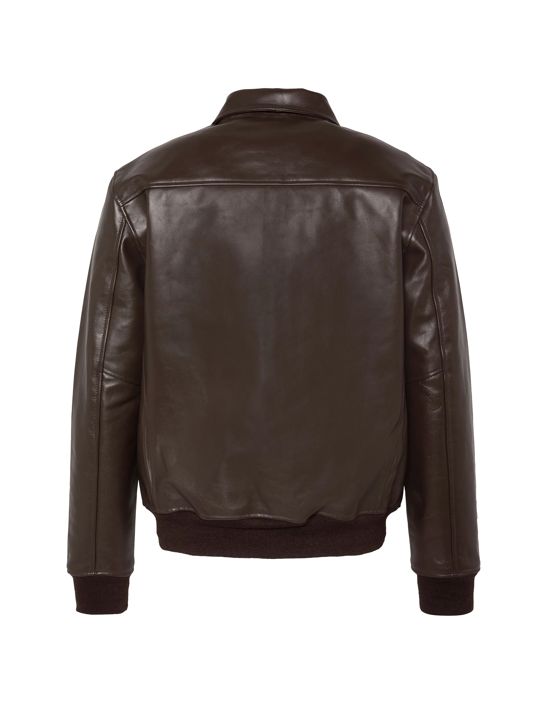 Dunkelbraune Freizeitjacke mit geripptem Finish, Rindsleder-2