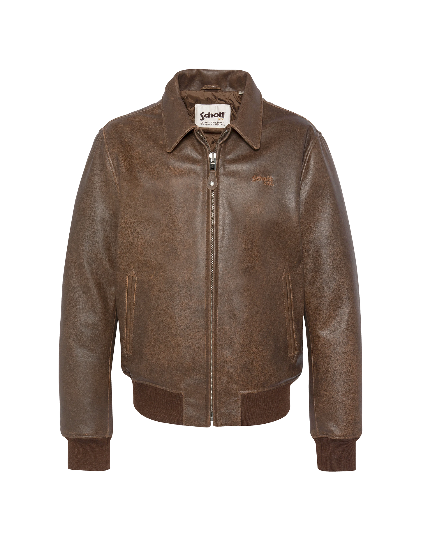 Giacca marrone casual vintage, pelle di capra
