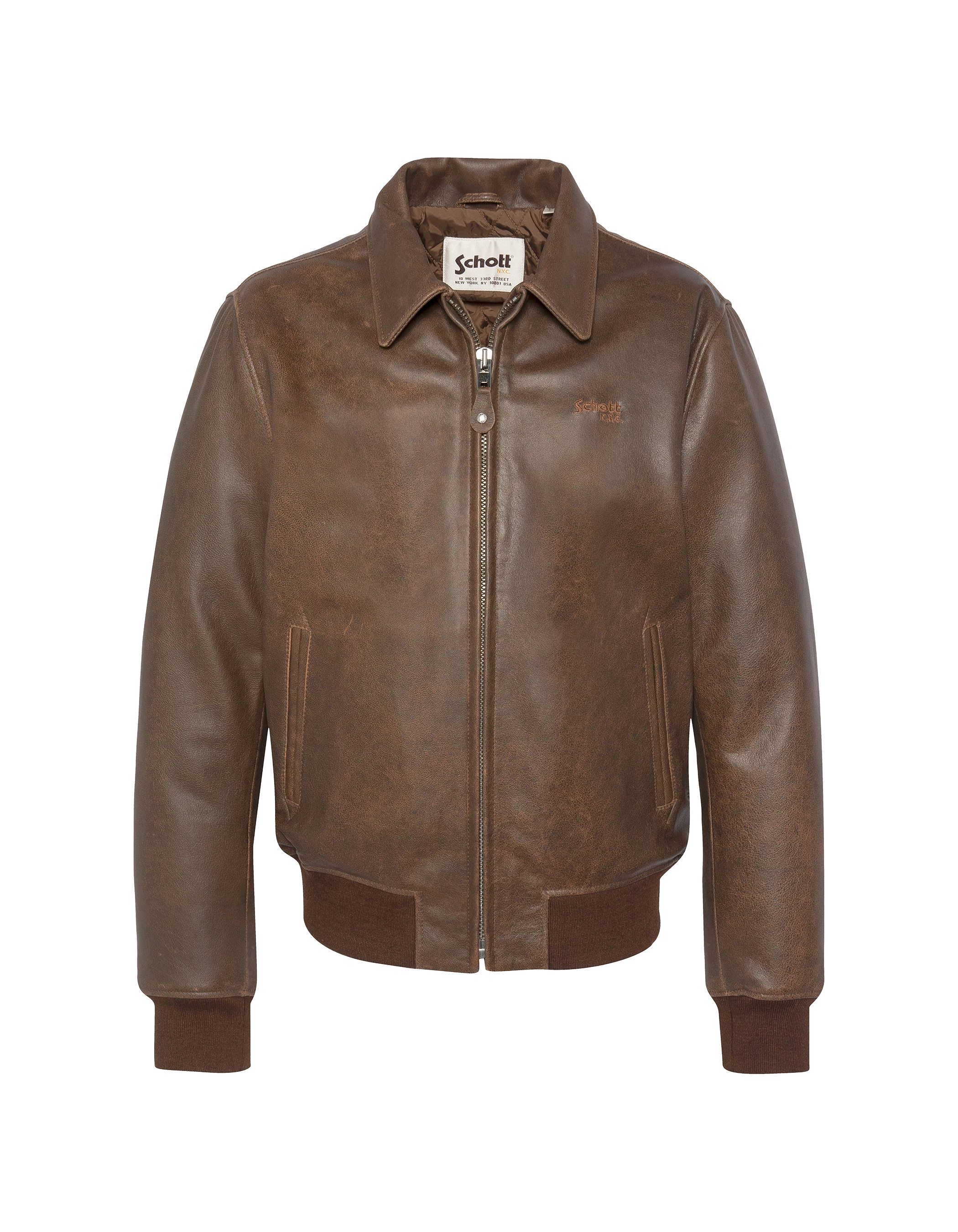 Giacca marrone casual vintage, pelle di capra-2