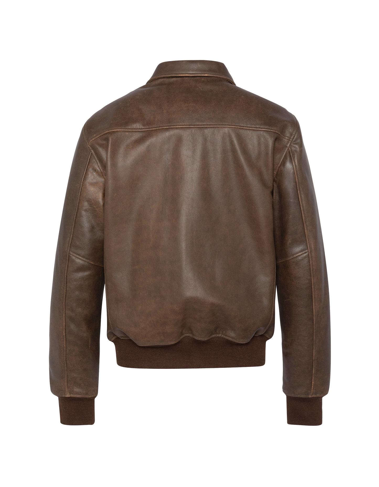 Giacca marrone casual vintage, pelle di capra