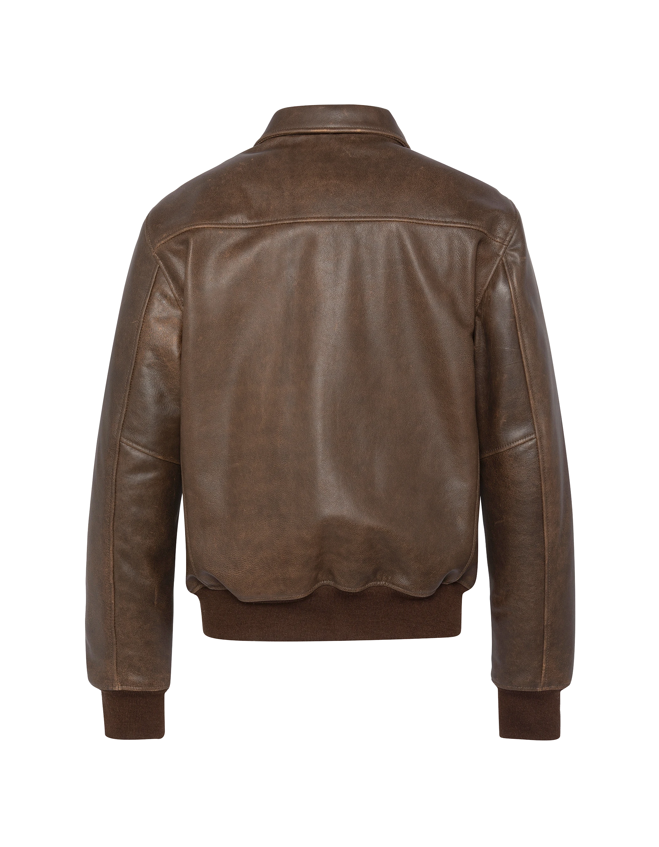 Giacca marrone casual vintage, pelle di capra-8