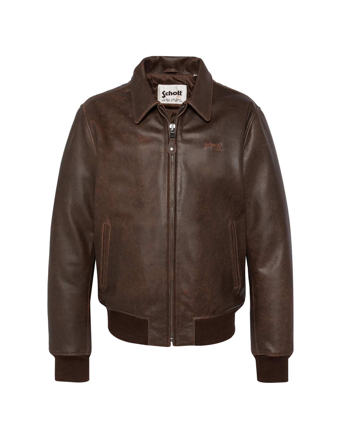 Blouson marron casual vintage, cuir de chèvre