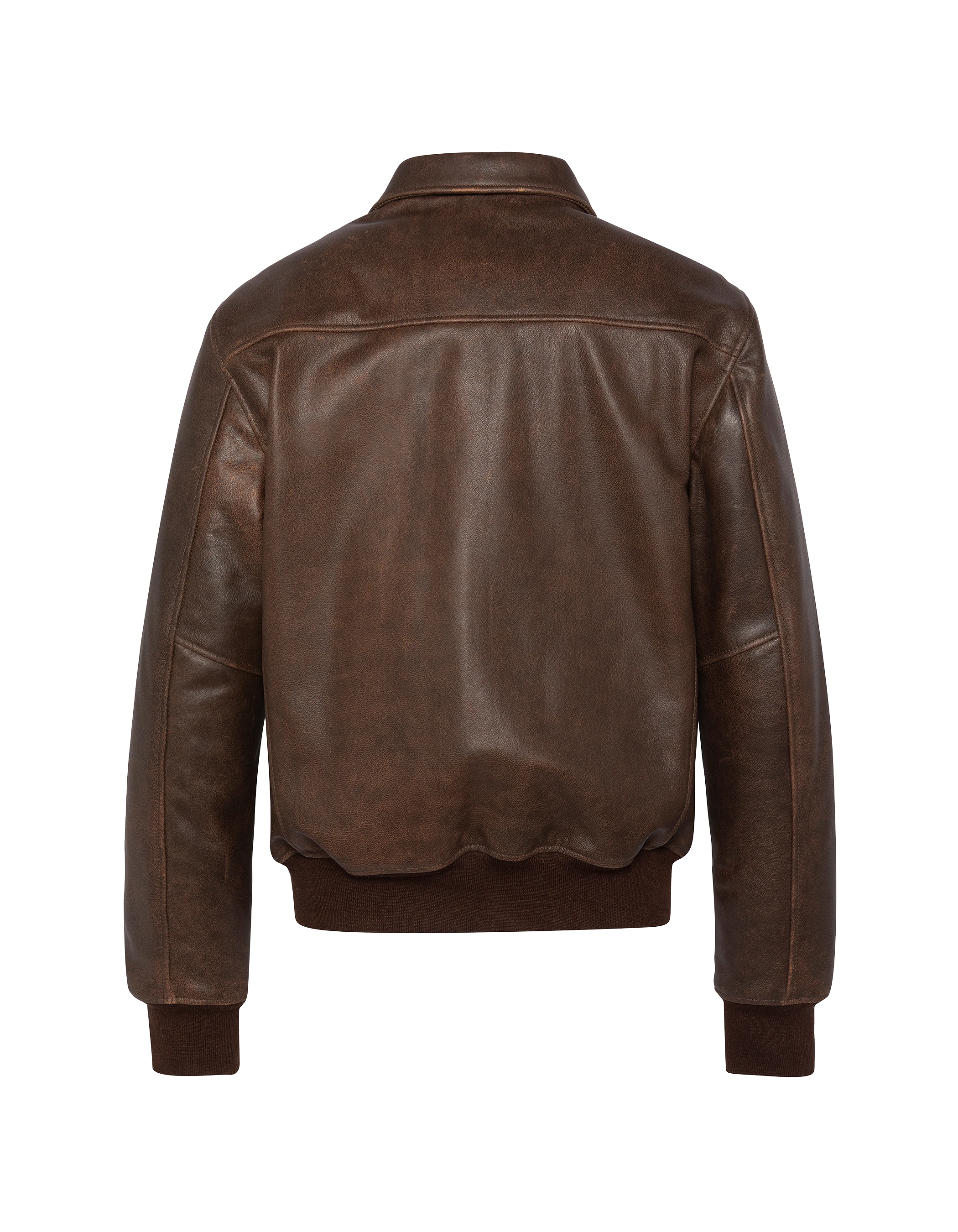 Blouson marron casual vintage, cuir de chèvre-8