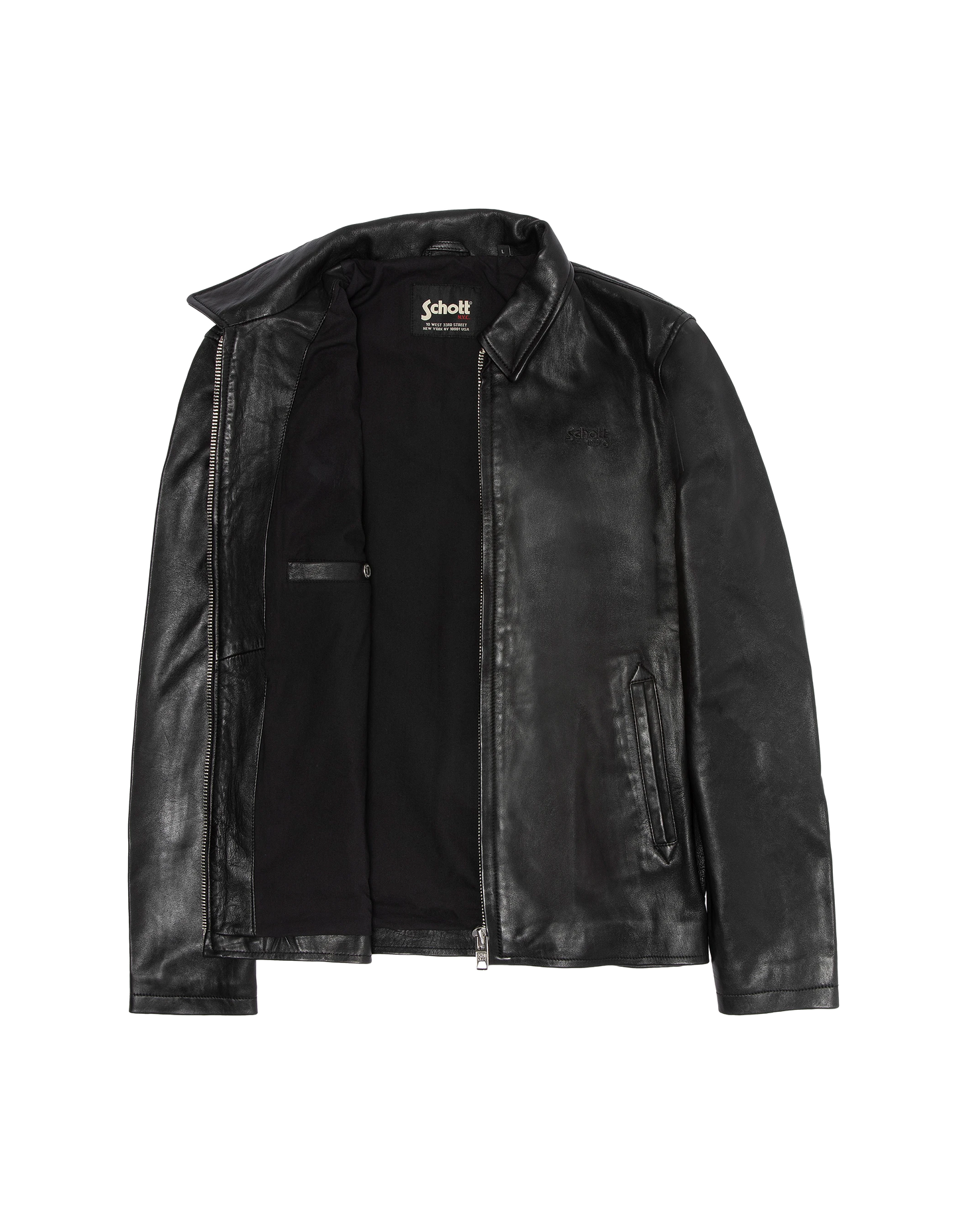 Giacca casual nera, pelle di agnello lavata
