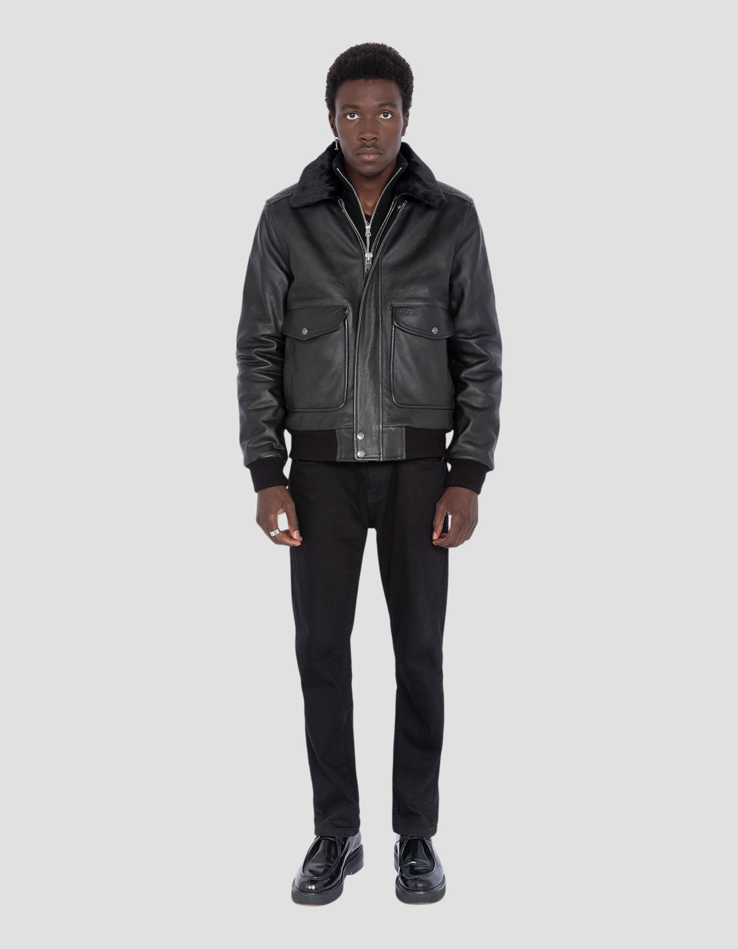 Type A -2 Vintage black pilot jacket, cowhide leather - LC5331X Type A -2 Vintage black pilot jacket, cowhide leather - LC5331X
