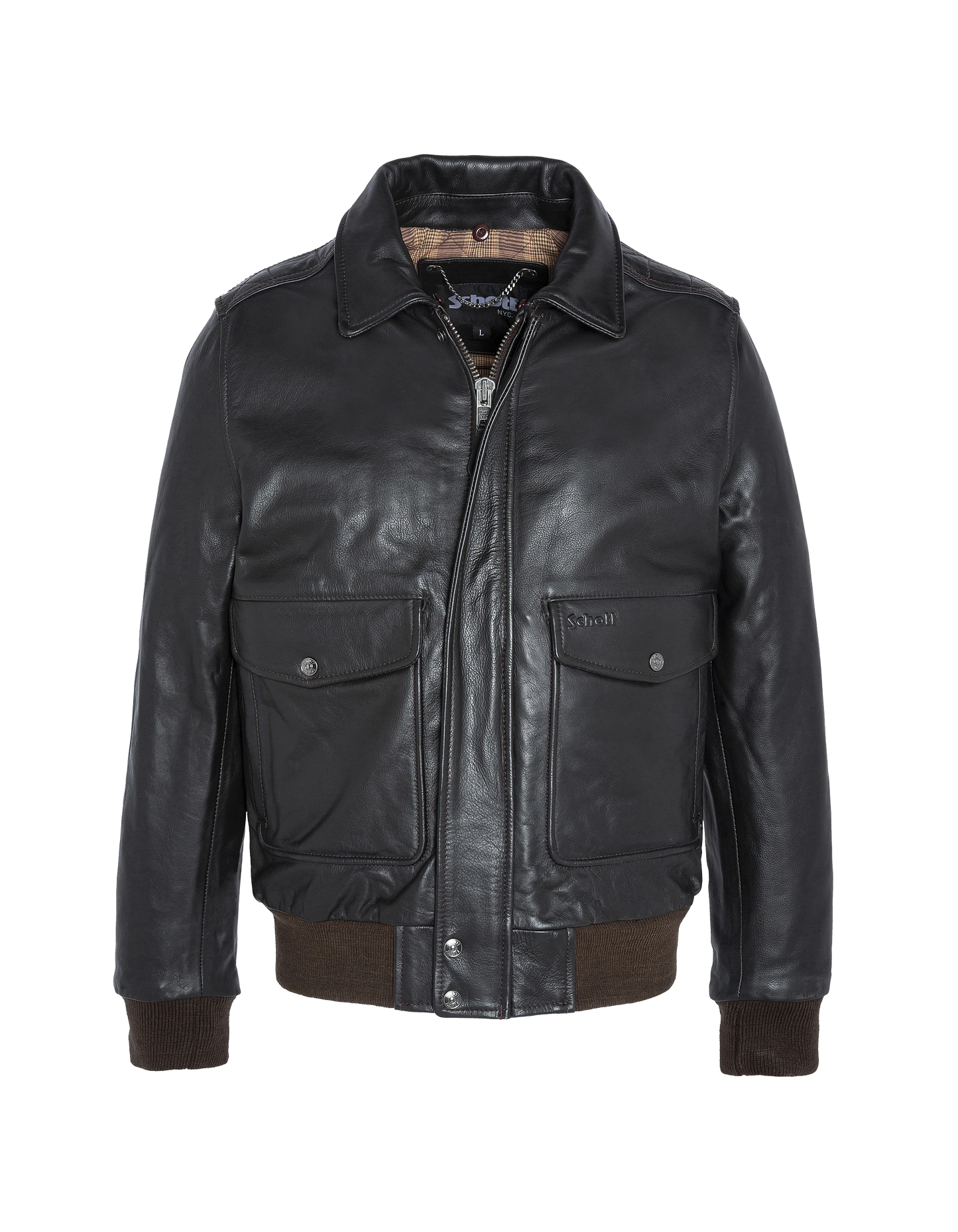 Type A-2 vintage brown pilot jacket, cowhide leather