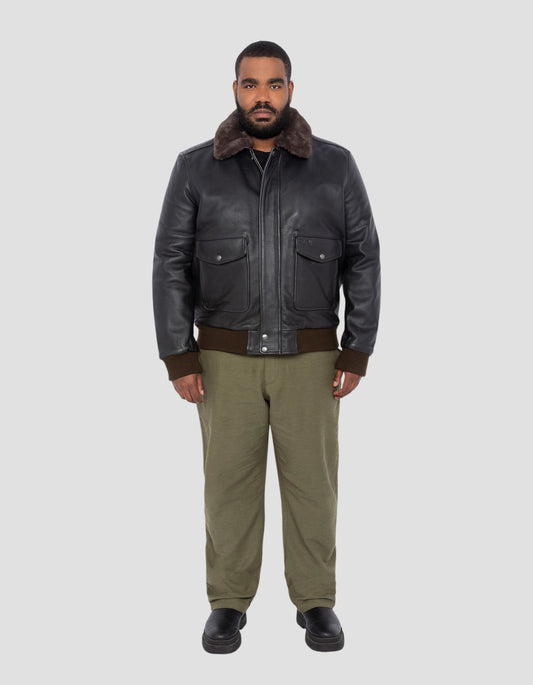 Typ A-2 Vintage Braune Pilotjacke, Kokus, große Größe