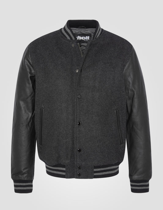Blouson teddy sans broderie, cuir de vachette