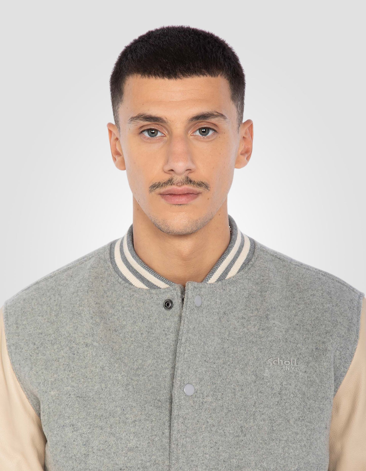 Blouson teddy sans broderie, cuir de vachette