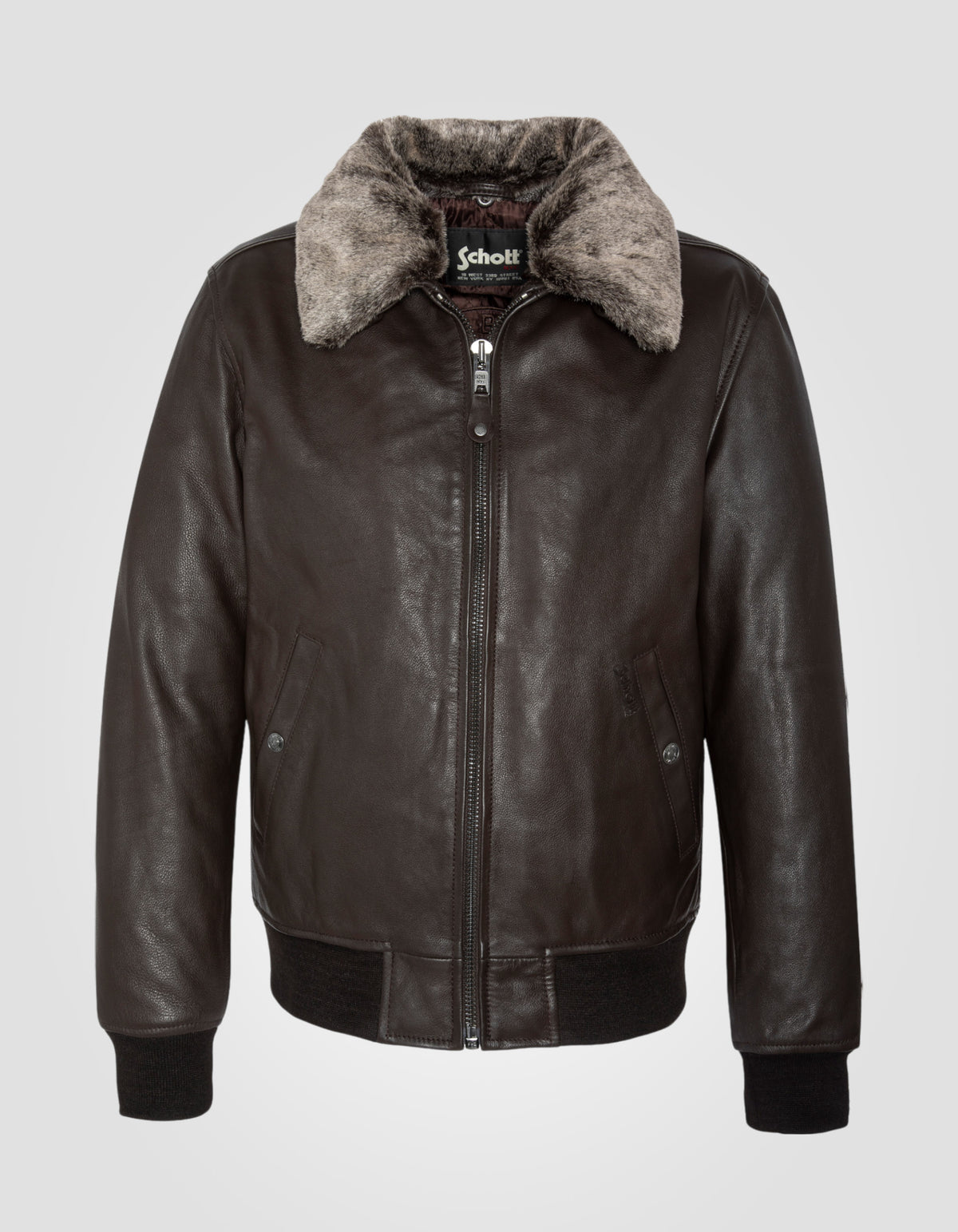 Brown pilot jacket, cowhide leather - LC930D | Schott NYC®
