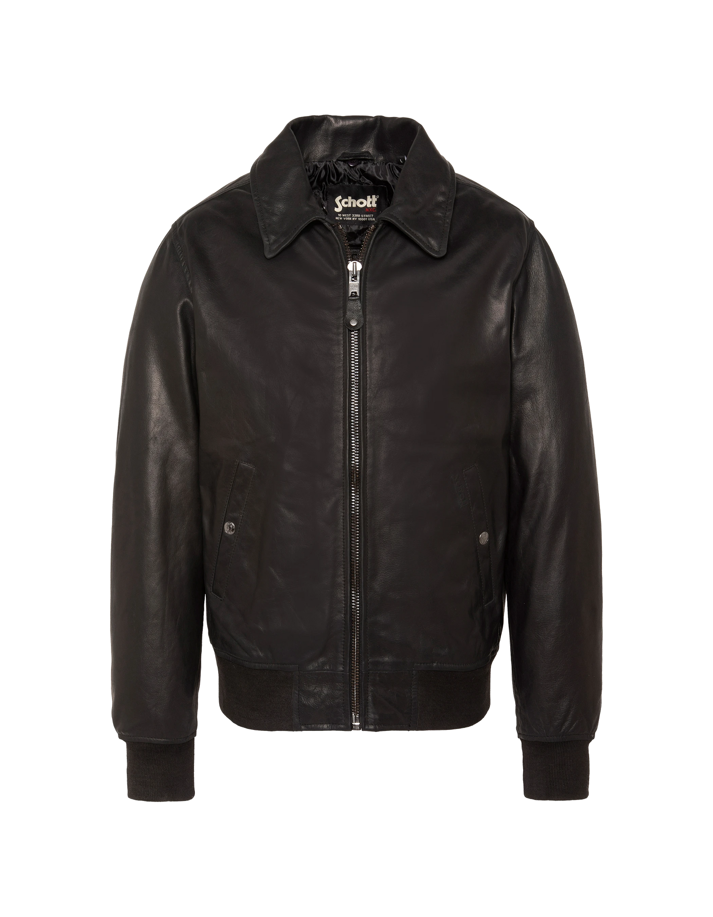 Schwarze Pilotenjacke, Büffelleder