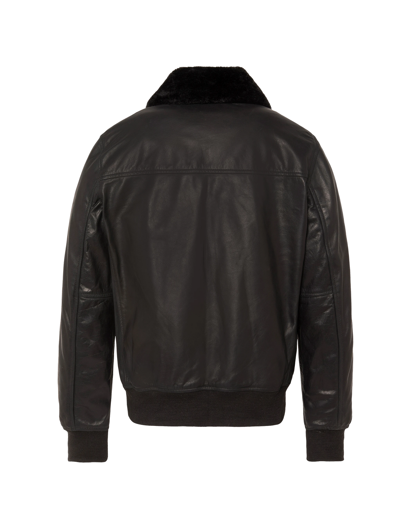 Schwarze Pilotenjacke, Büffelleder