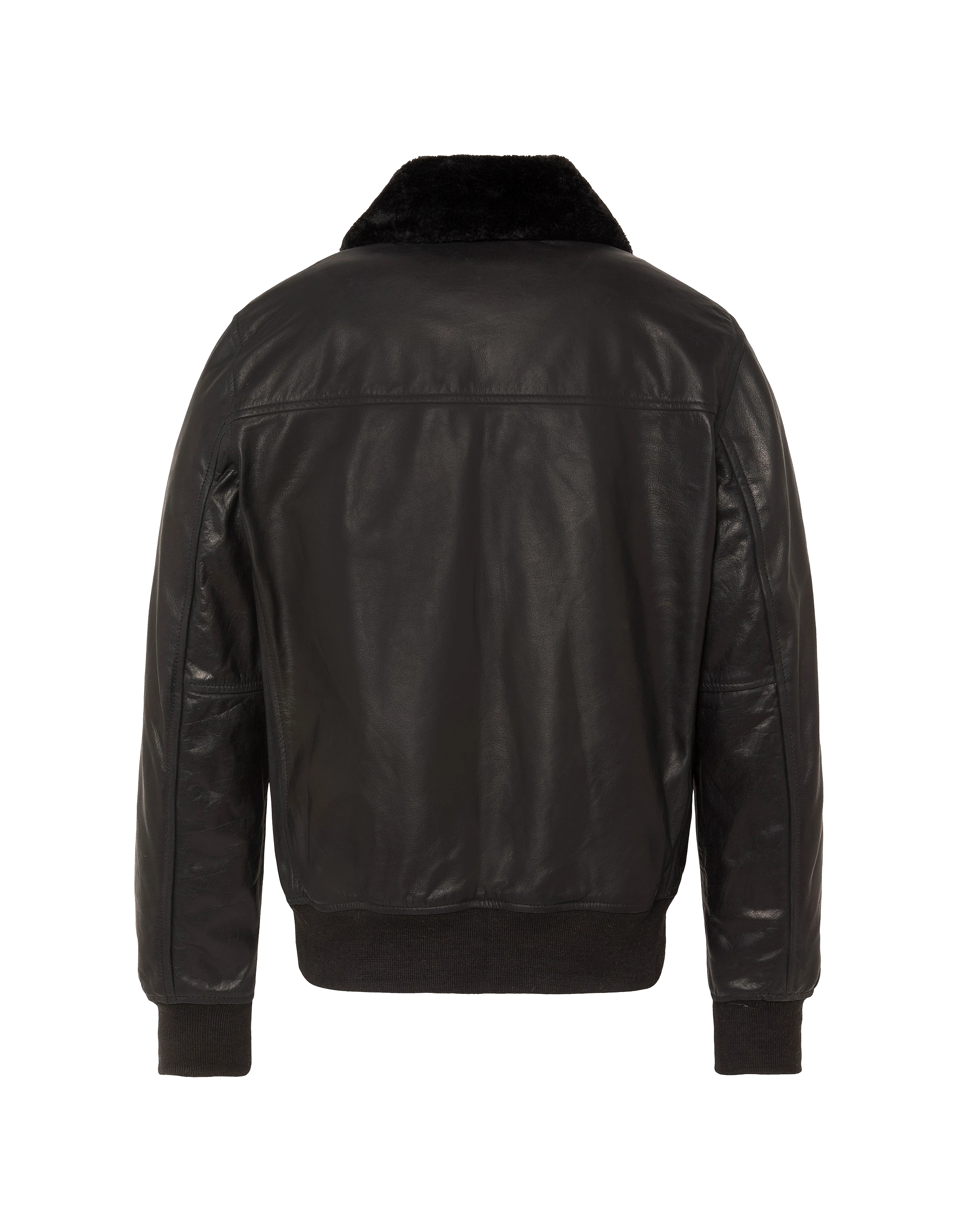 Schwarze Pilotenjacke, Büffelleder-9