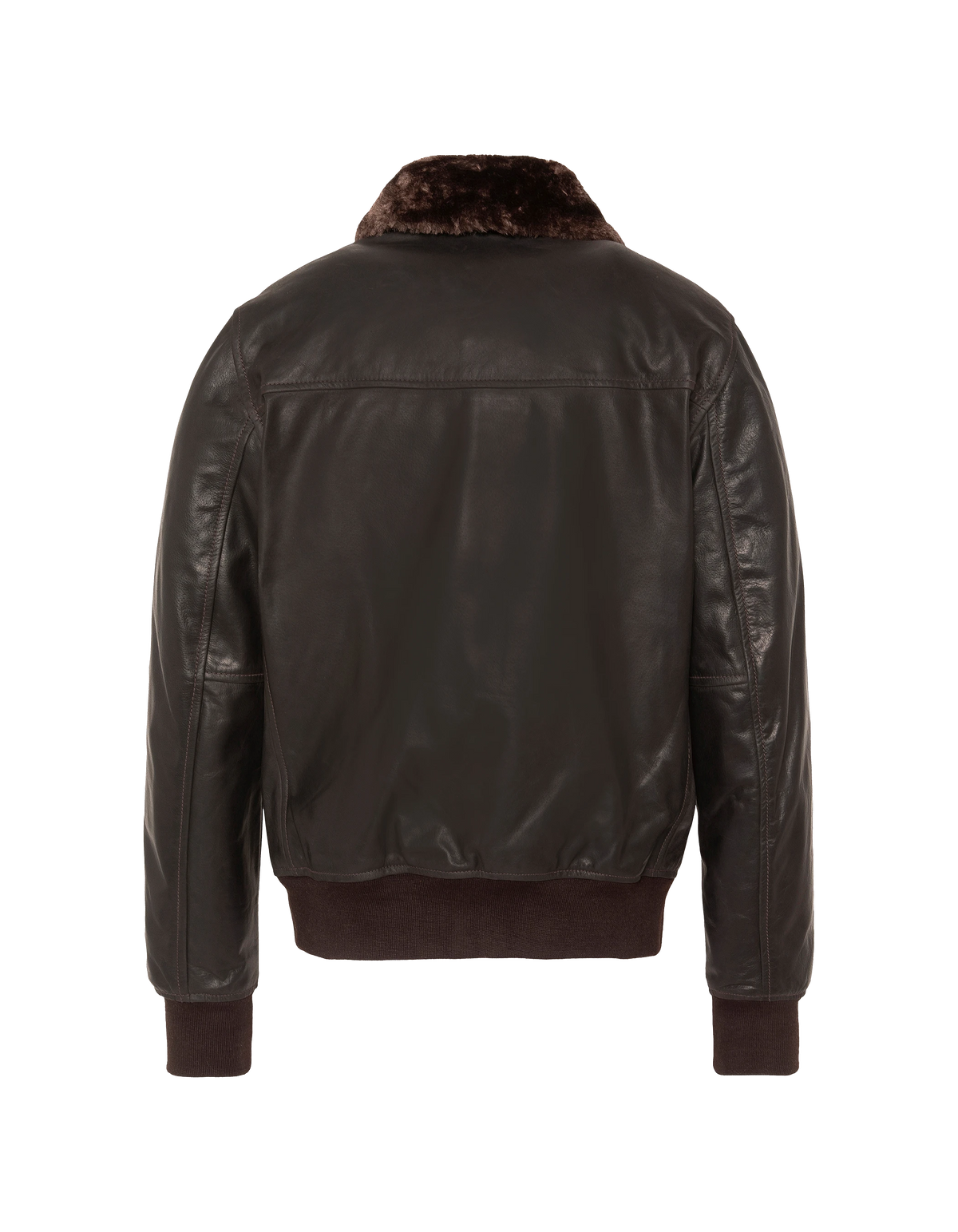 Dunkelbraune Pilotenjacke, Büffelleder