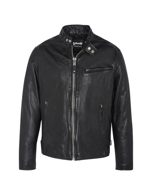 Grown checkered coffee jacket, lamb leather - LC949WX | Schott NYC® Grown checkered coffee jacket, lamb leather - LC949WX | Schott NYC®