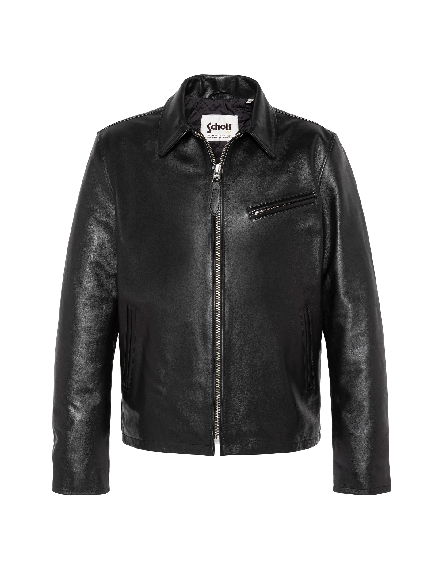 Black highway jacket, cowhide leather