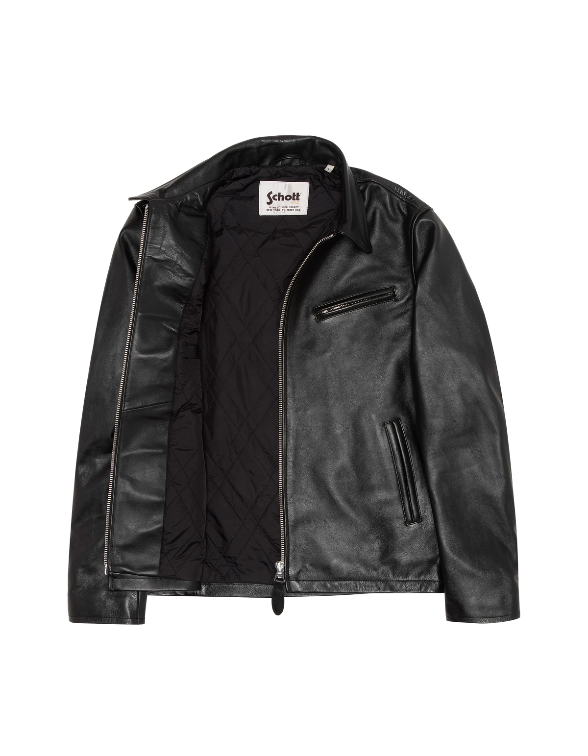 Black highway jacket, cowhide leather
