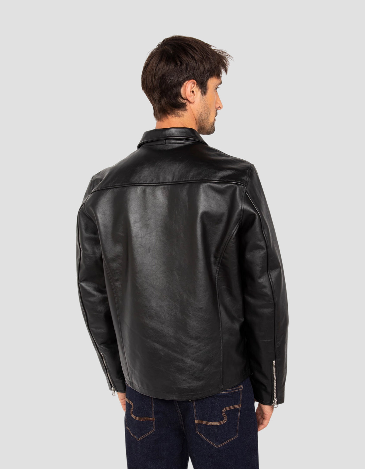 Black highway jacket, cowhide leather-6