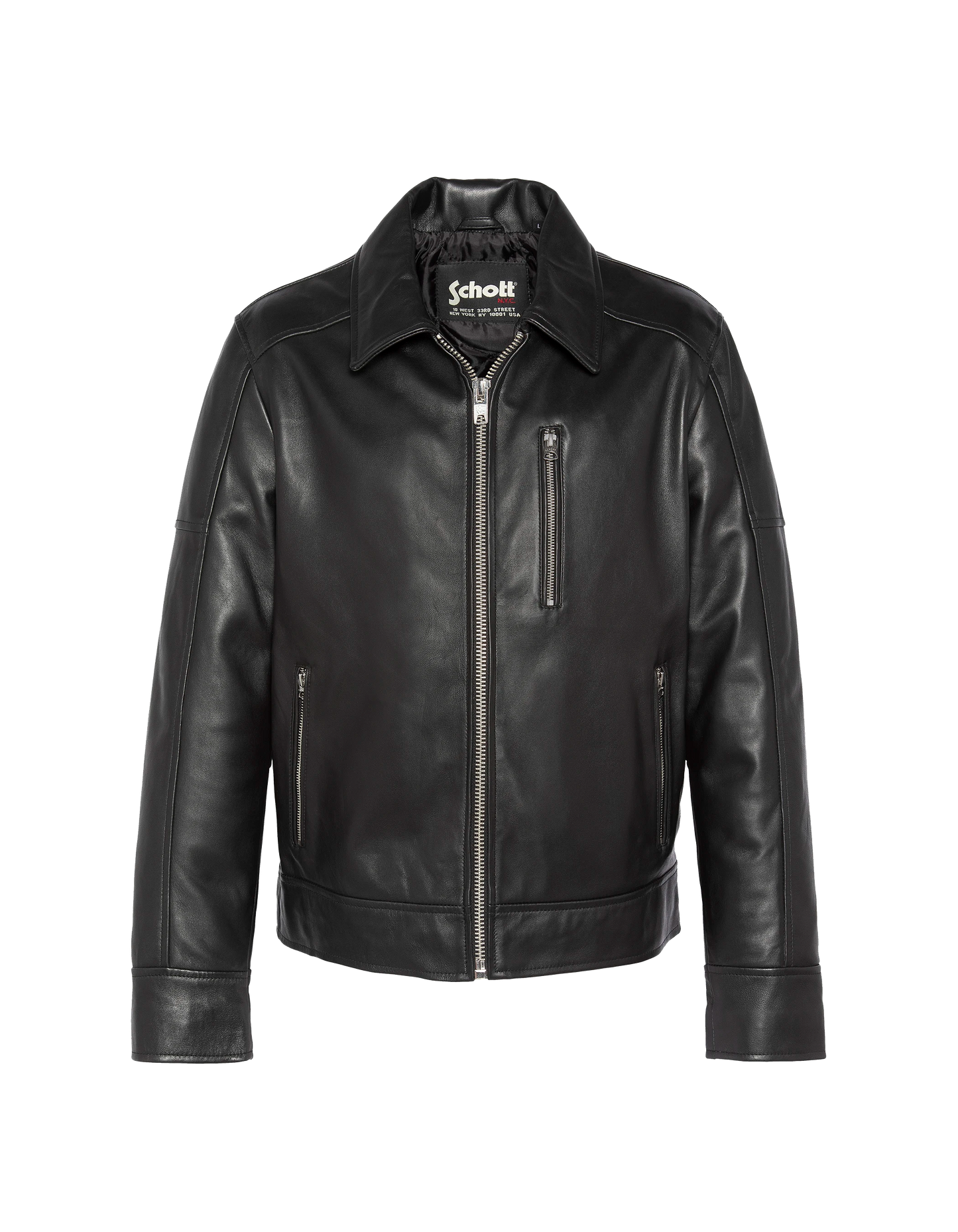 Giacca casual nera, pelle di agnello