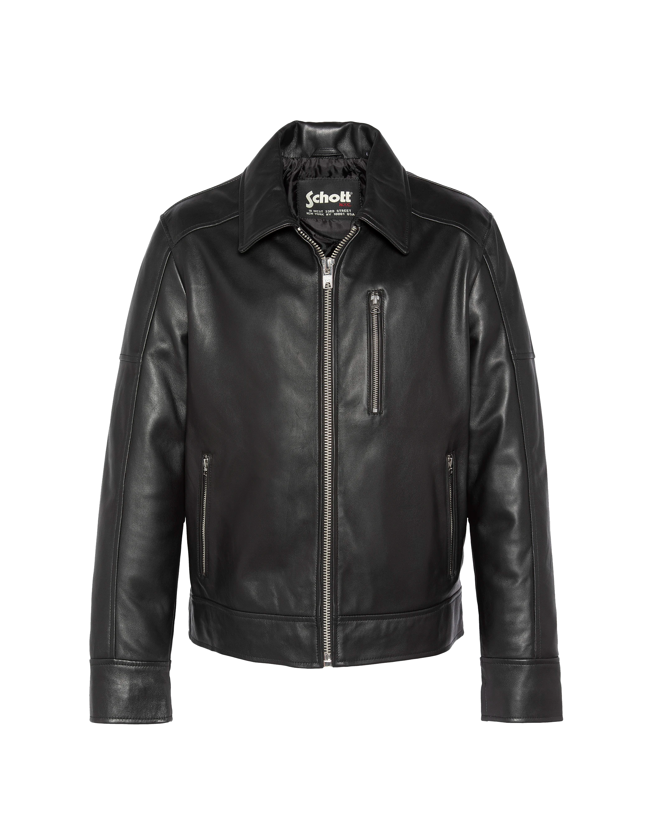 Giacca casual nera, pelle di agnello-2