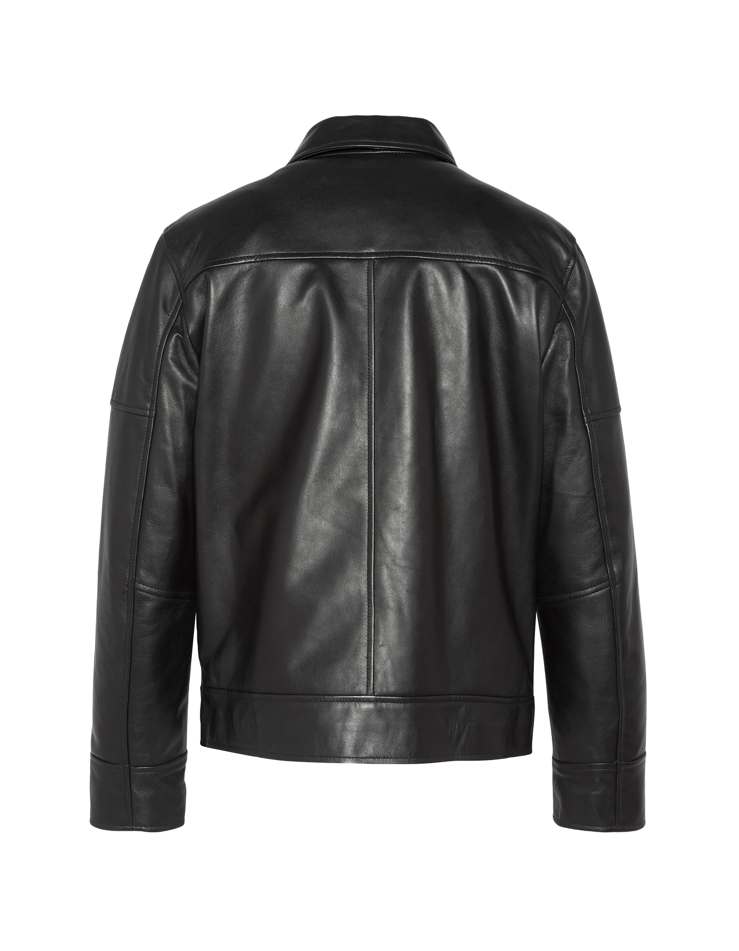 Giacca casual nera, pelle di agnello