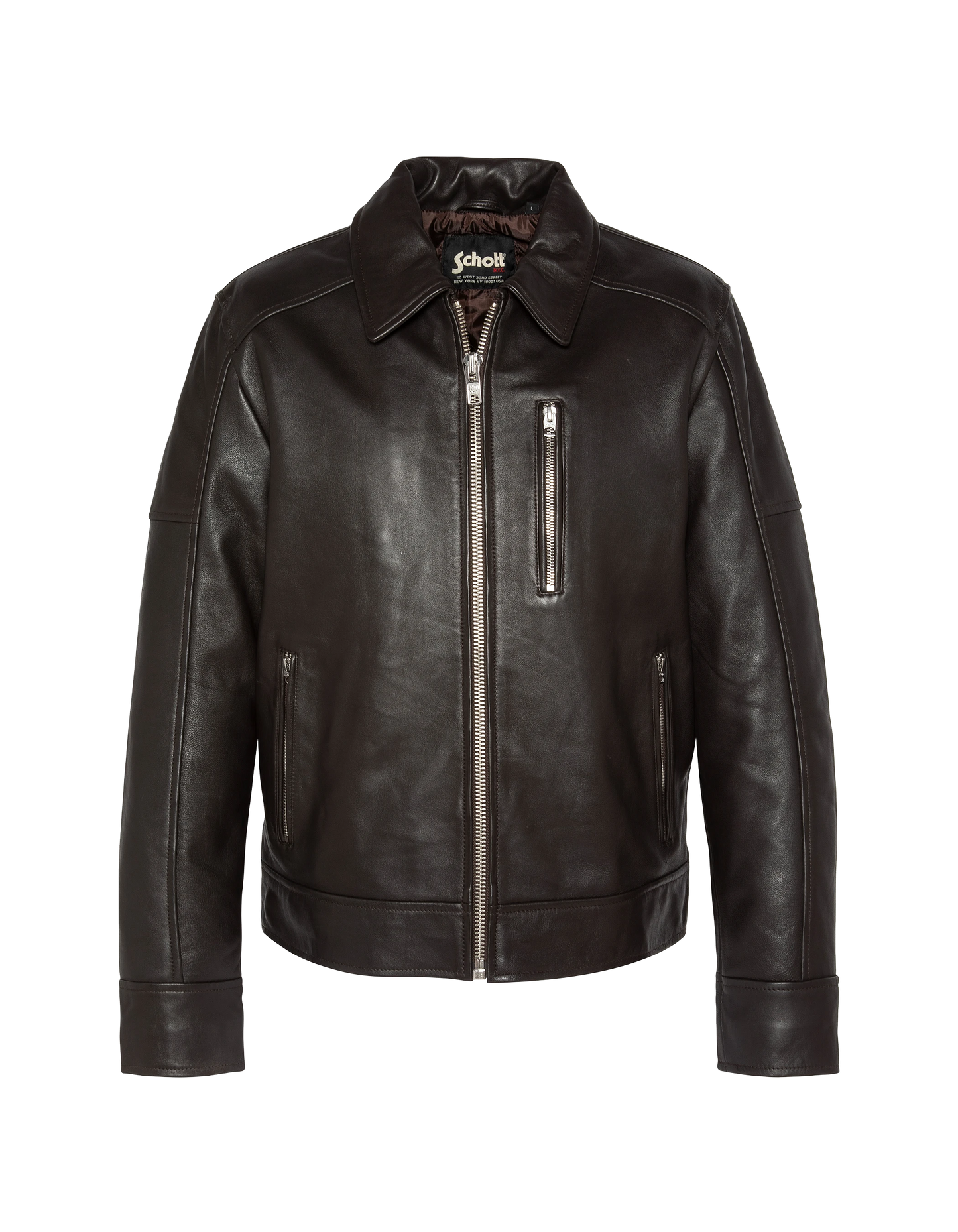 Giacca casual marrone, pelle di agnello