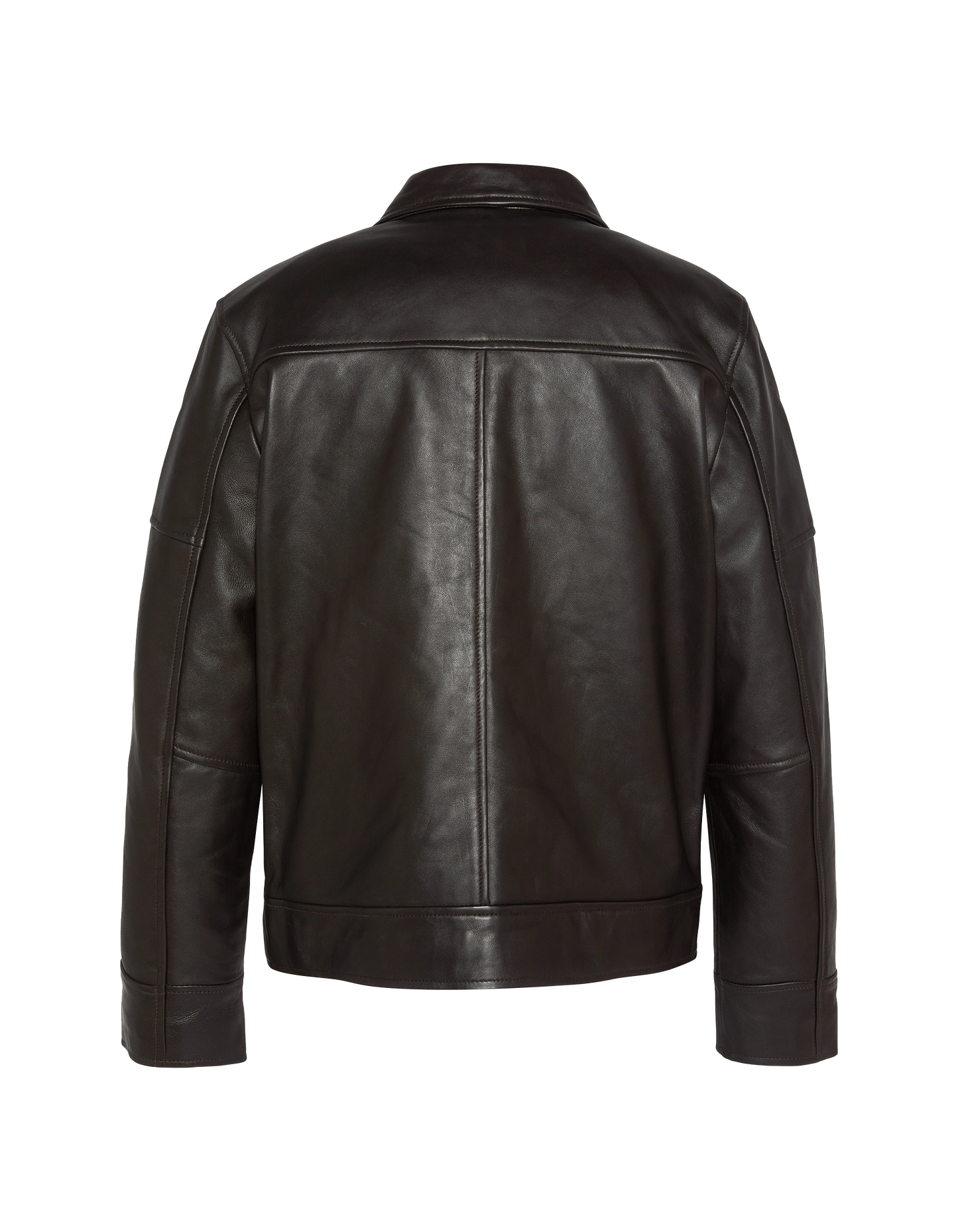 Giacca casual marrone, pelle di agnello