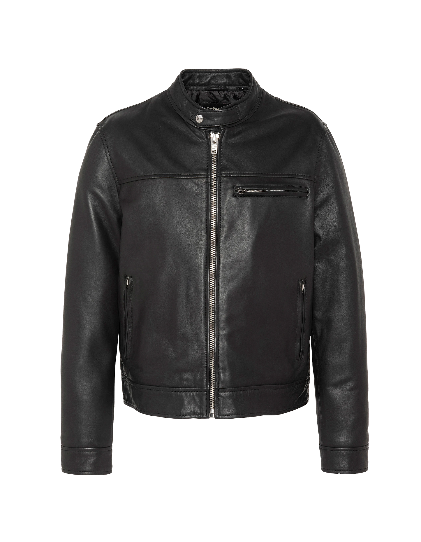 Blouson biker noir, cuir d'agneau