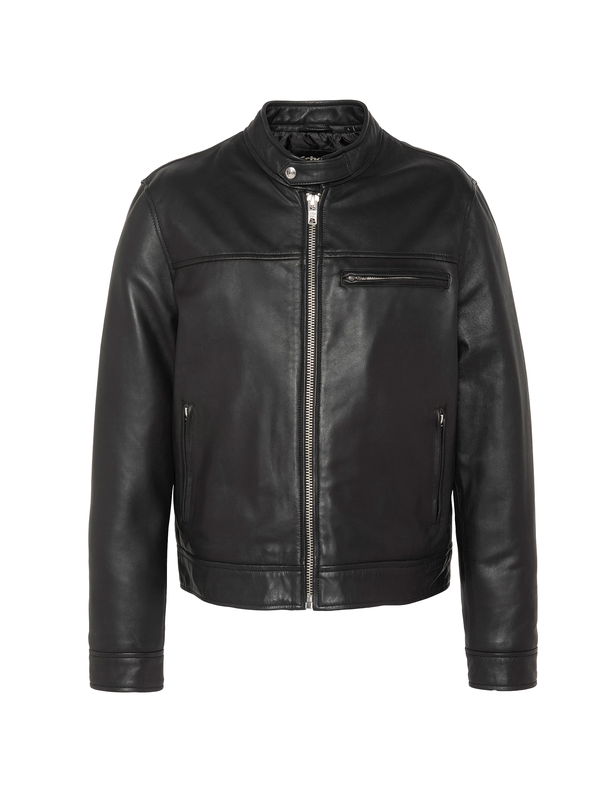 Blouson biker noir, cuir d'agneau-3
