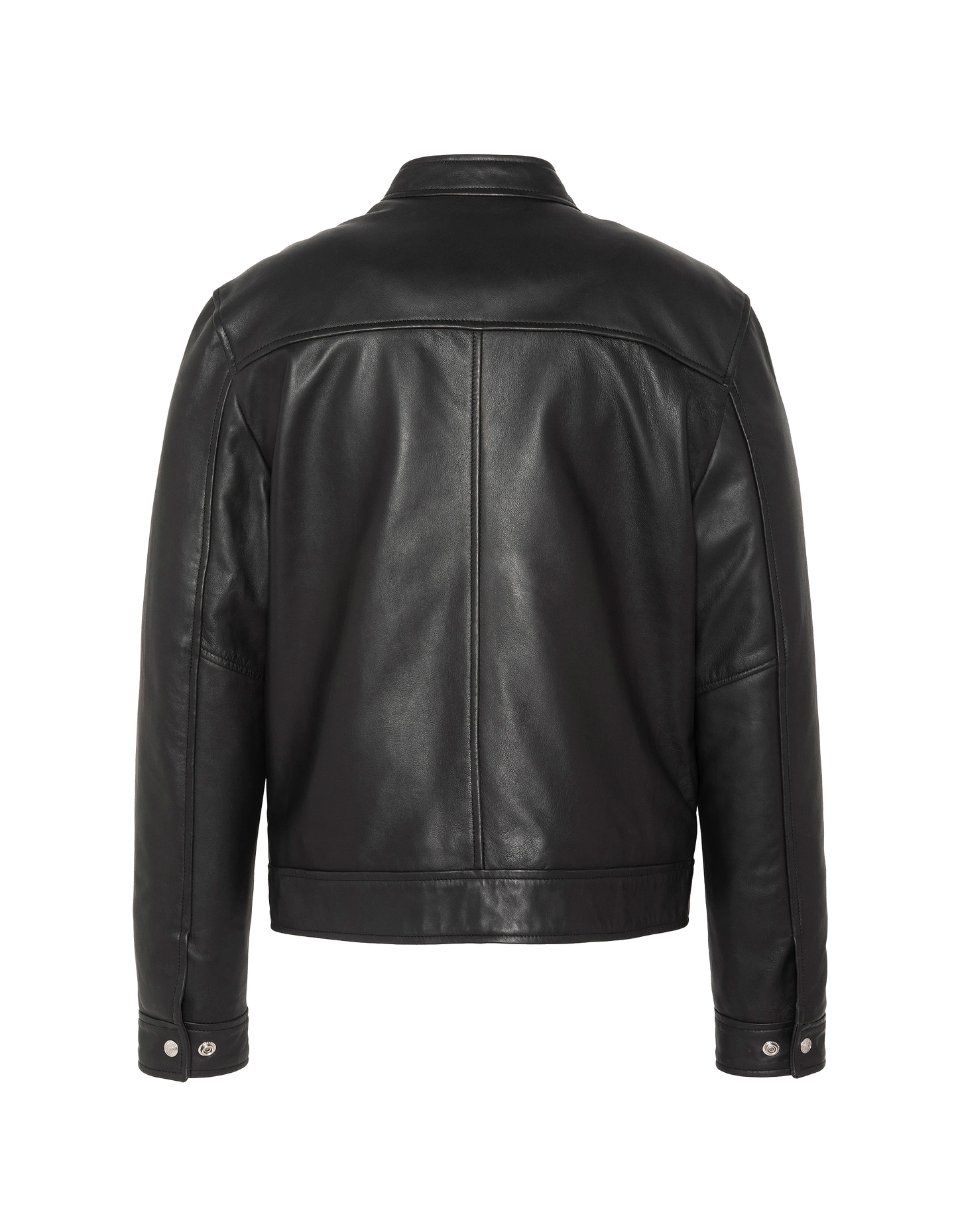 Blouson biker noir, cuir d'agneau