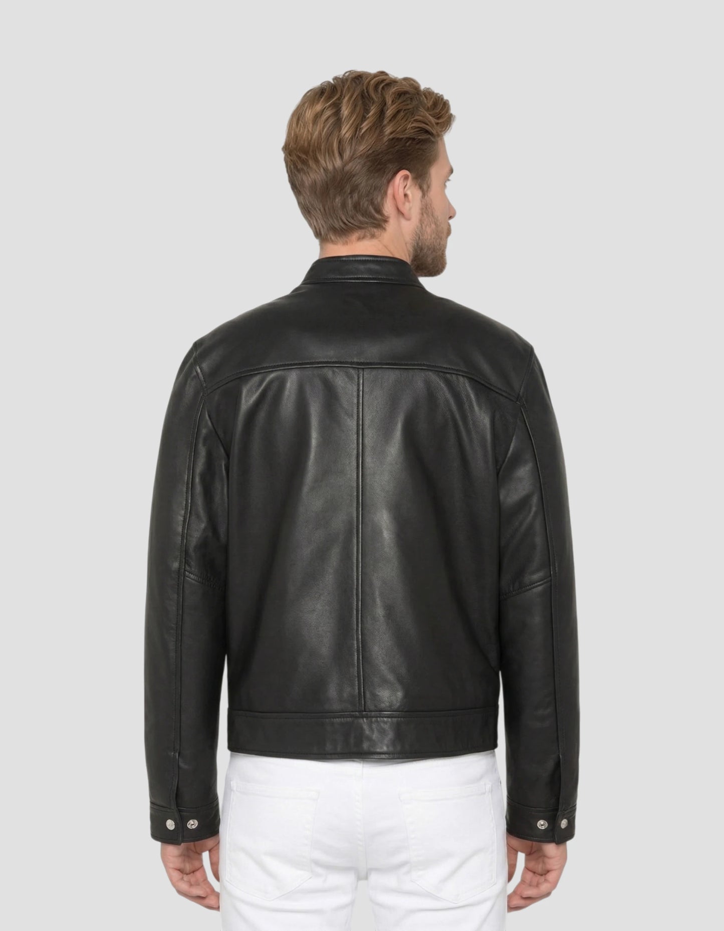 Black biker jacket, lambskin leather