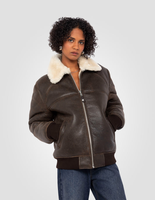 Blouson Aviateur Blouson En Peau De Mouton Veste Cuir Veste