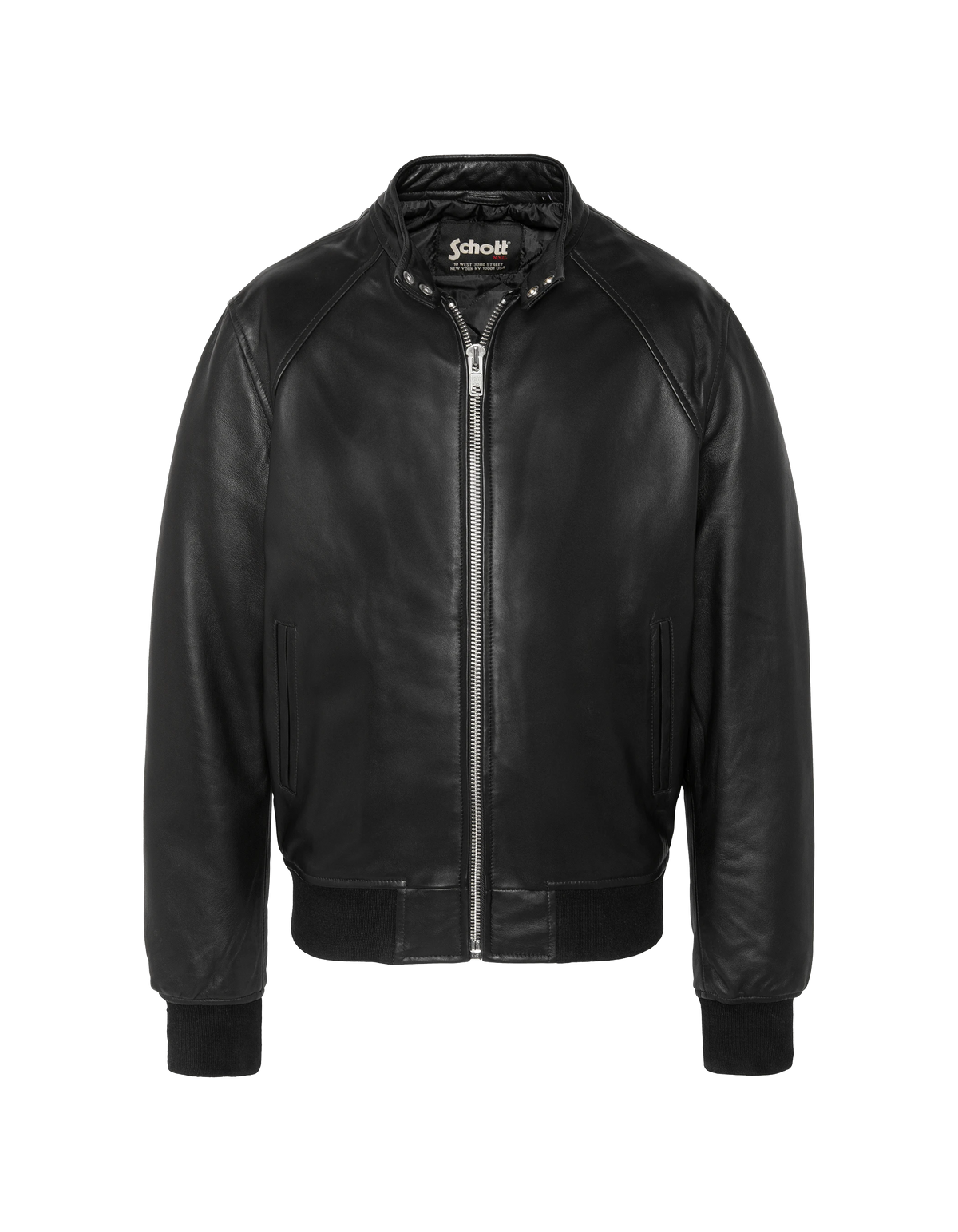 Blouson motard noir, cuir d'agneau-2