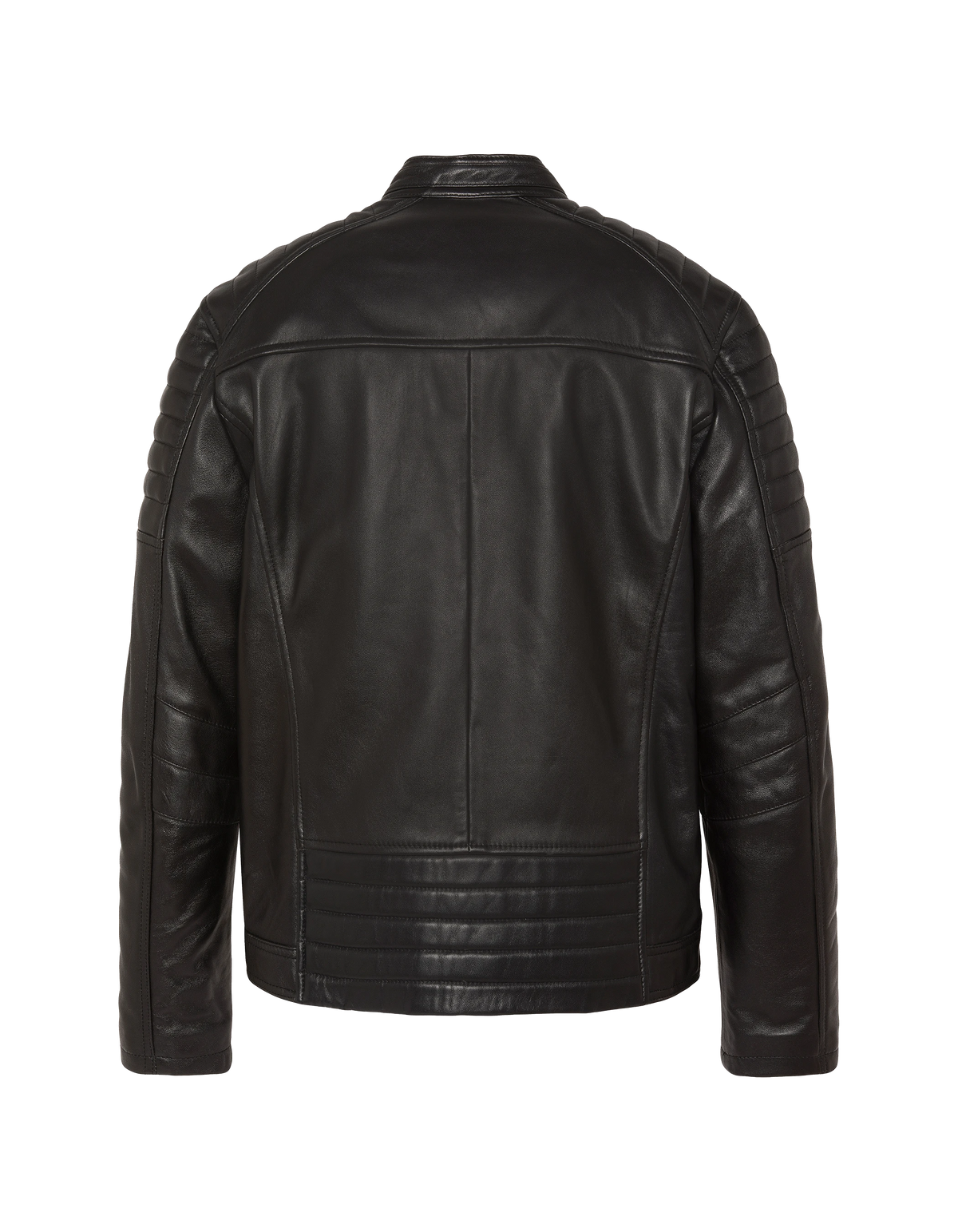 Blouson motard noir, cuir d'agneau