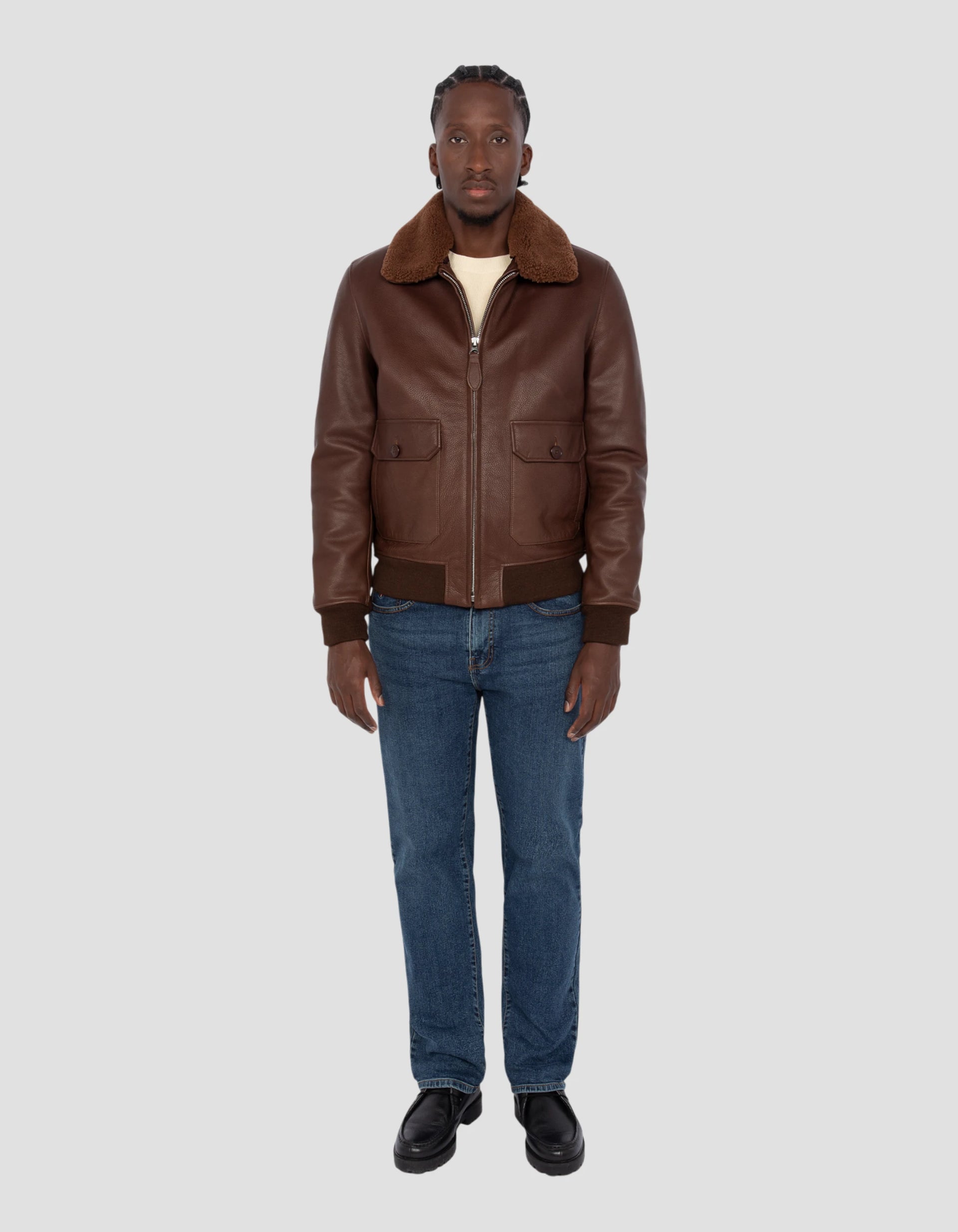 THINKFUR Bonding Flight Jacket ダークブラウン lcaviation24__brown__p1.webp?v