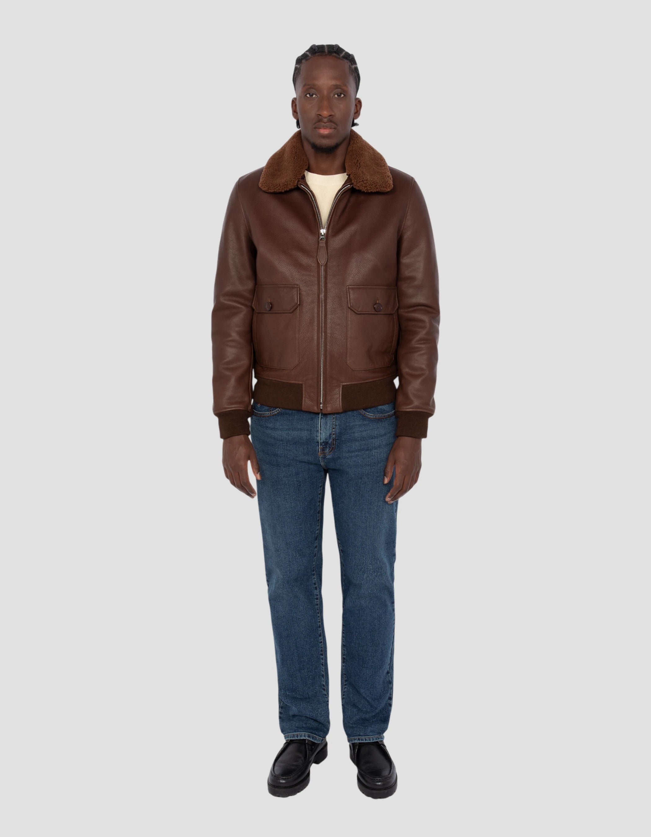 Braune Pilotjacke, Kuhläsesirdleder-1