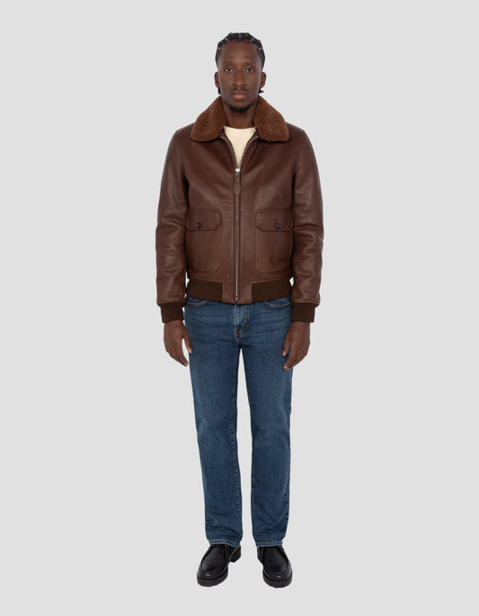 Rost Wildleder Pilotjacke, Ziegenleder - LC2410s | Schott NYC®