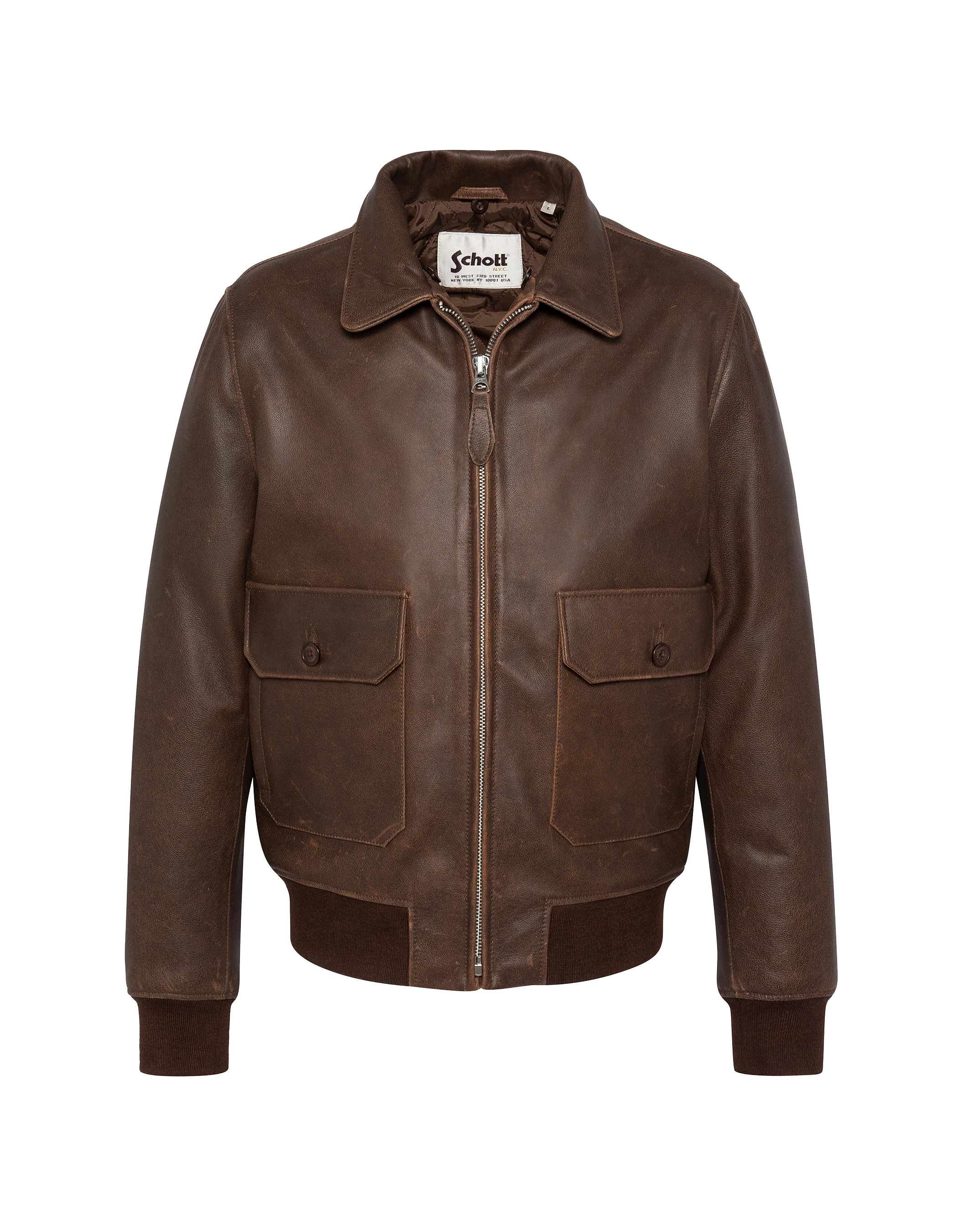Chaqueta marrón de aviador vintage, cuero de cabra-7