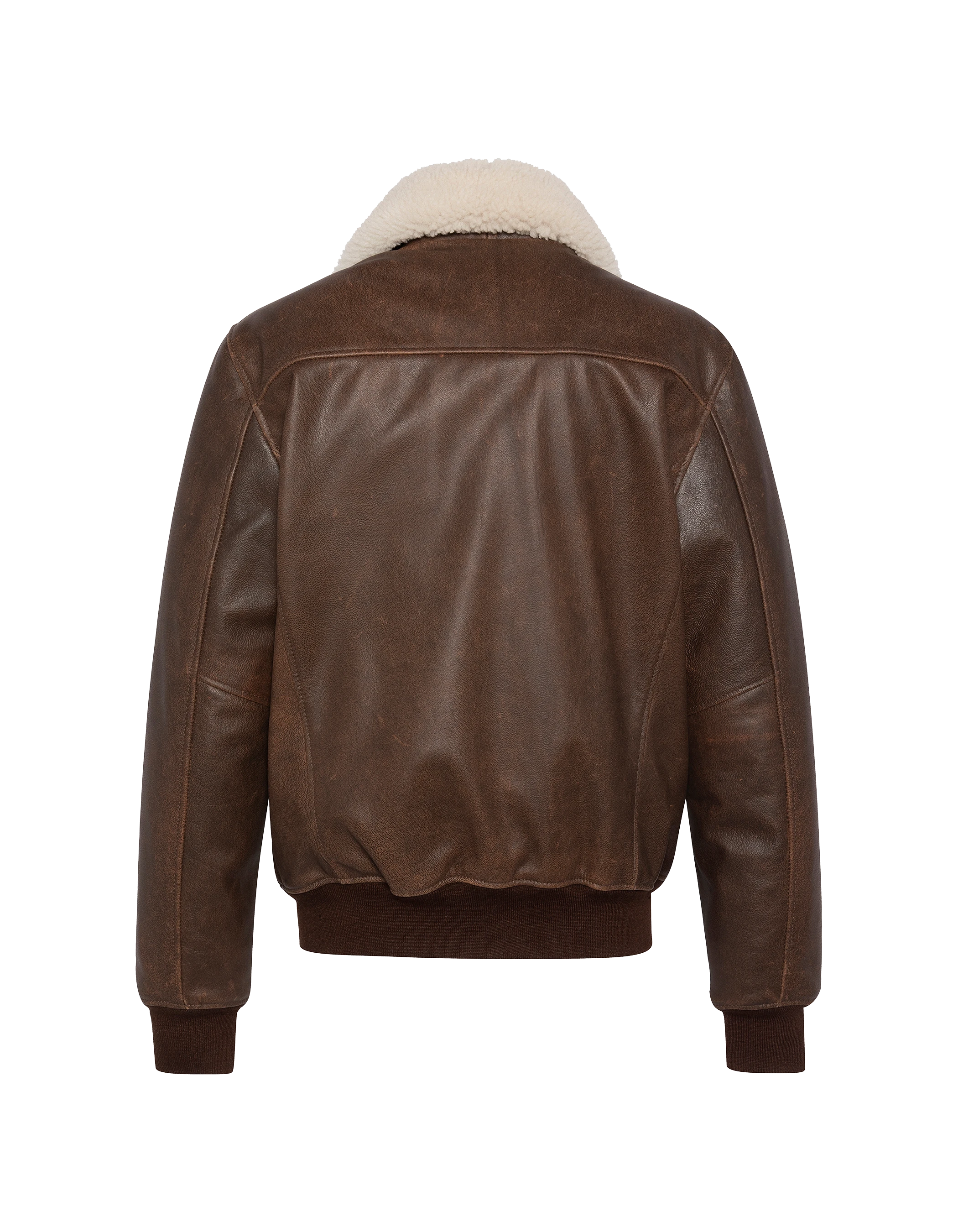 Chaqueta marrón de aviador vintage, cuero de cabra-8