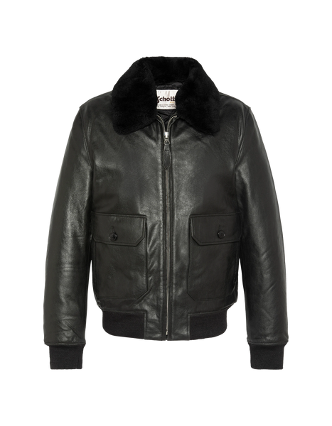 Vintage aviator black jacket, Goatskin Leather - Lcaviator25
