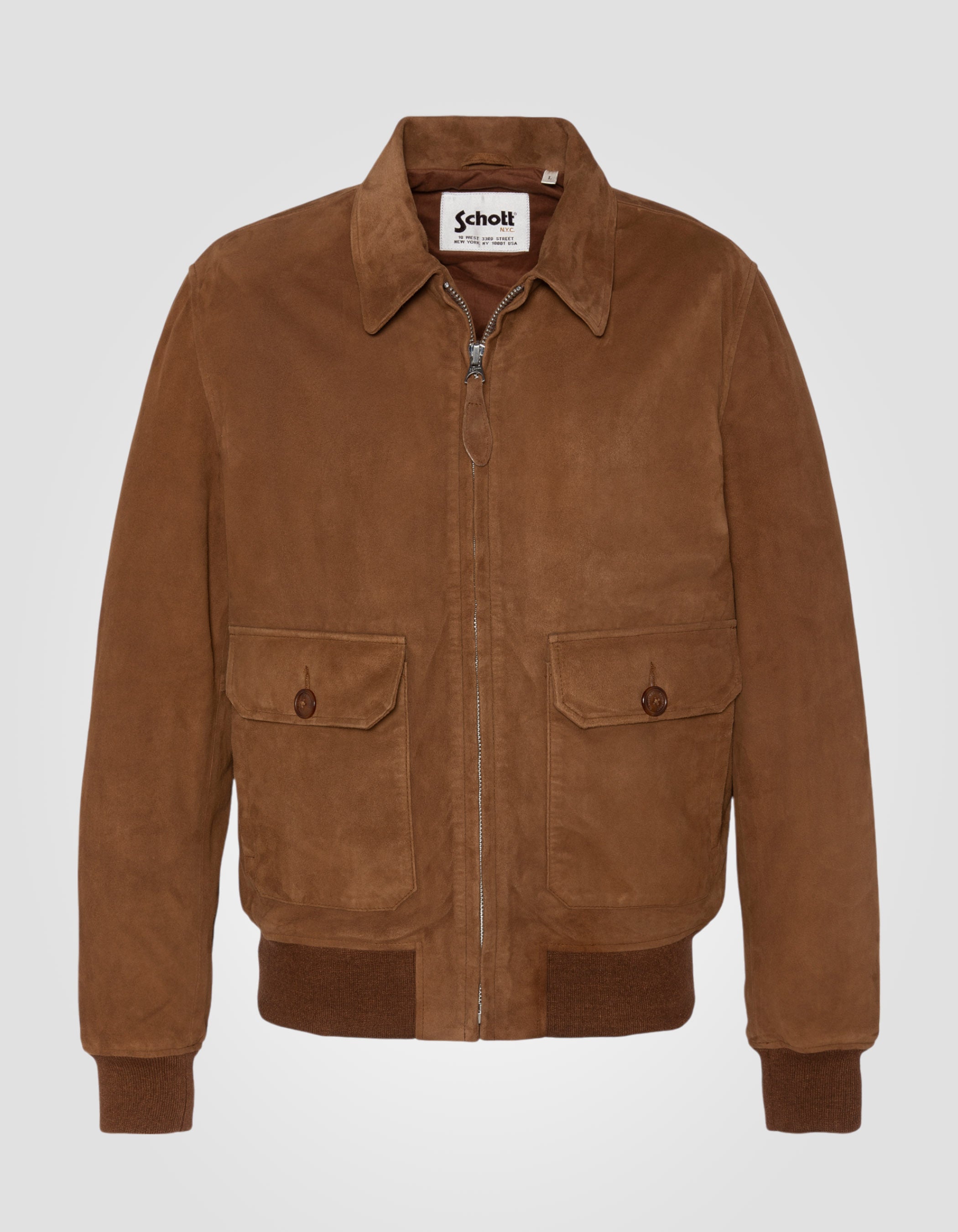Rust aviator jacket, Velvet goat - LCAVIATORS | Schott NYC®