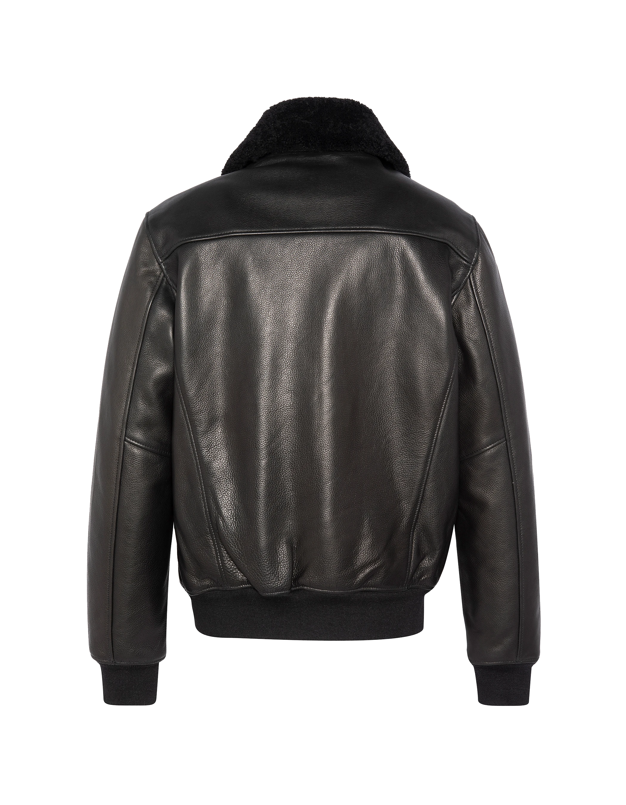 Aviator black jacket, cowhide leather-9