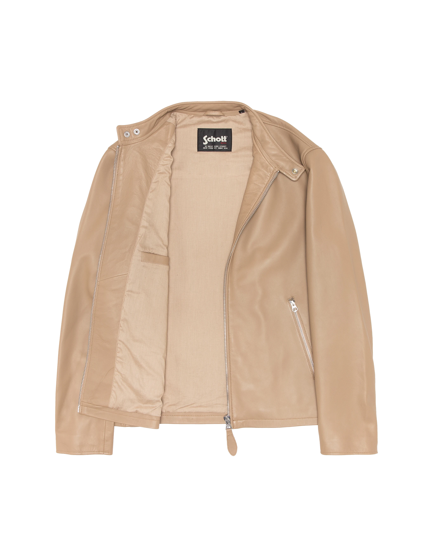 Beige biker jacket, lambskin leather