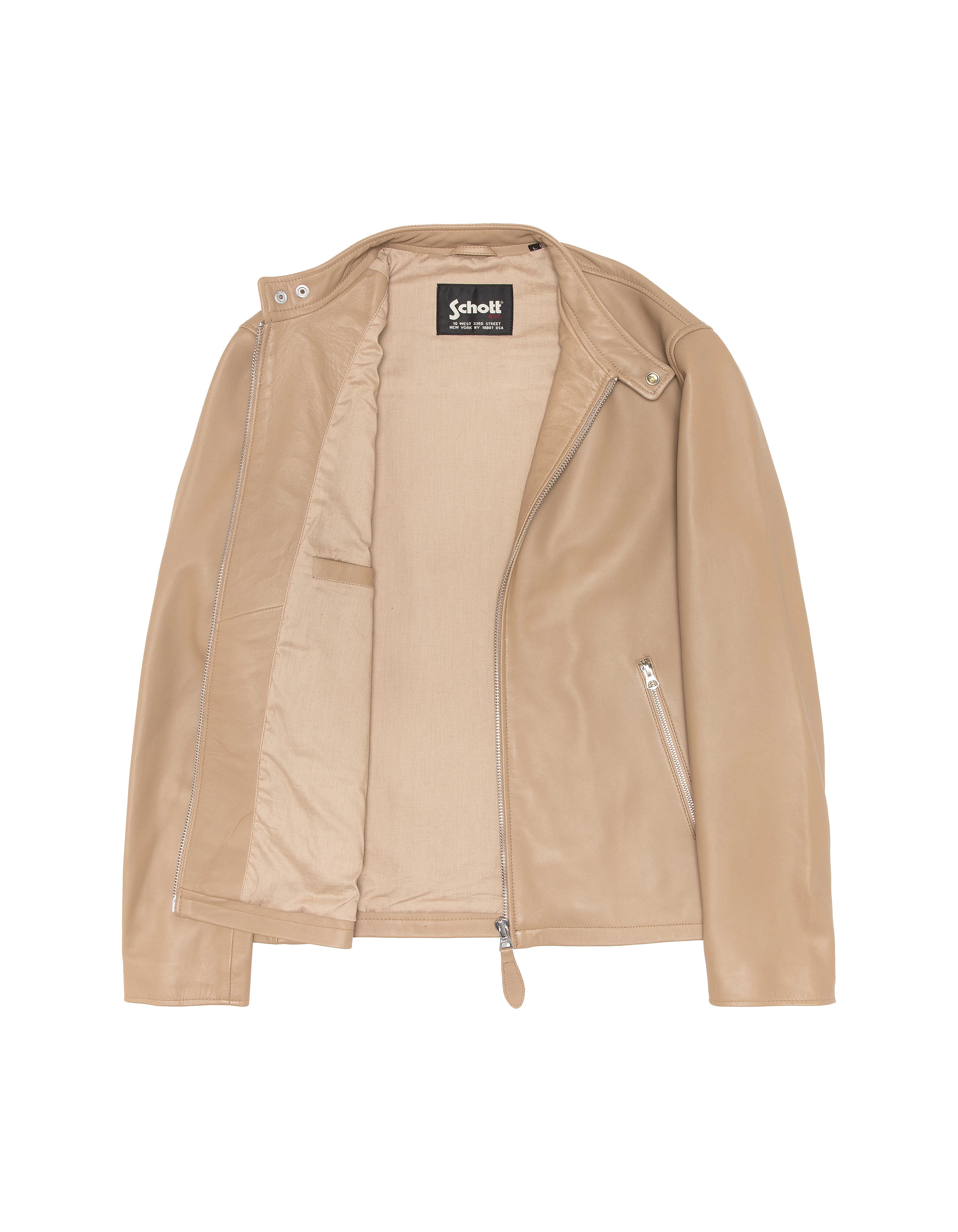 Beige biker jacket, lambskin leather-8