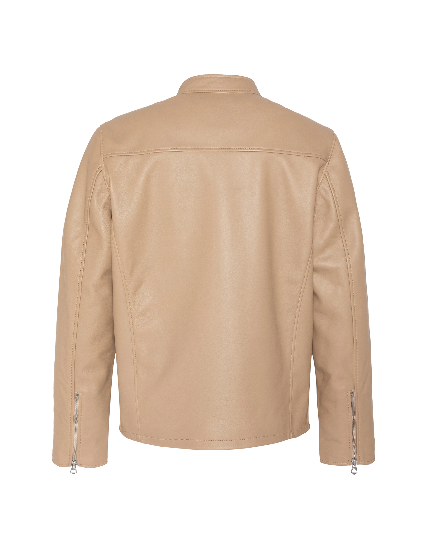 Beige biker jacket, lambskin leather