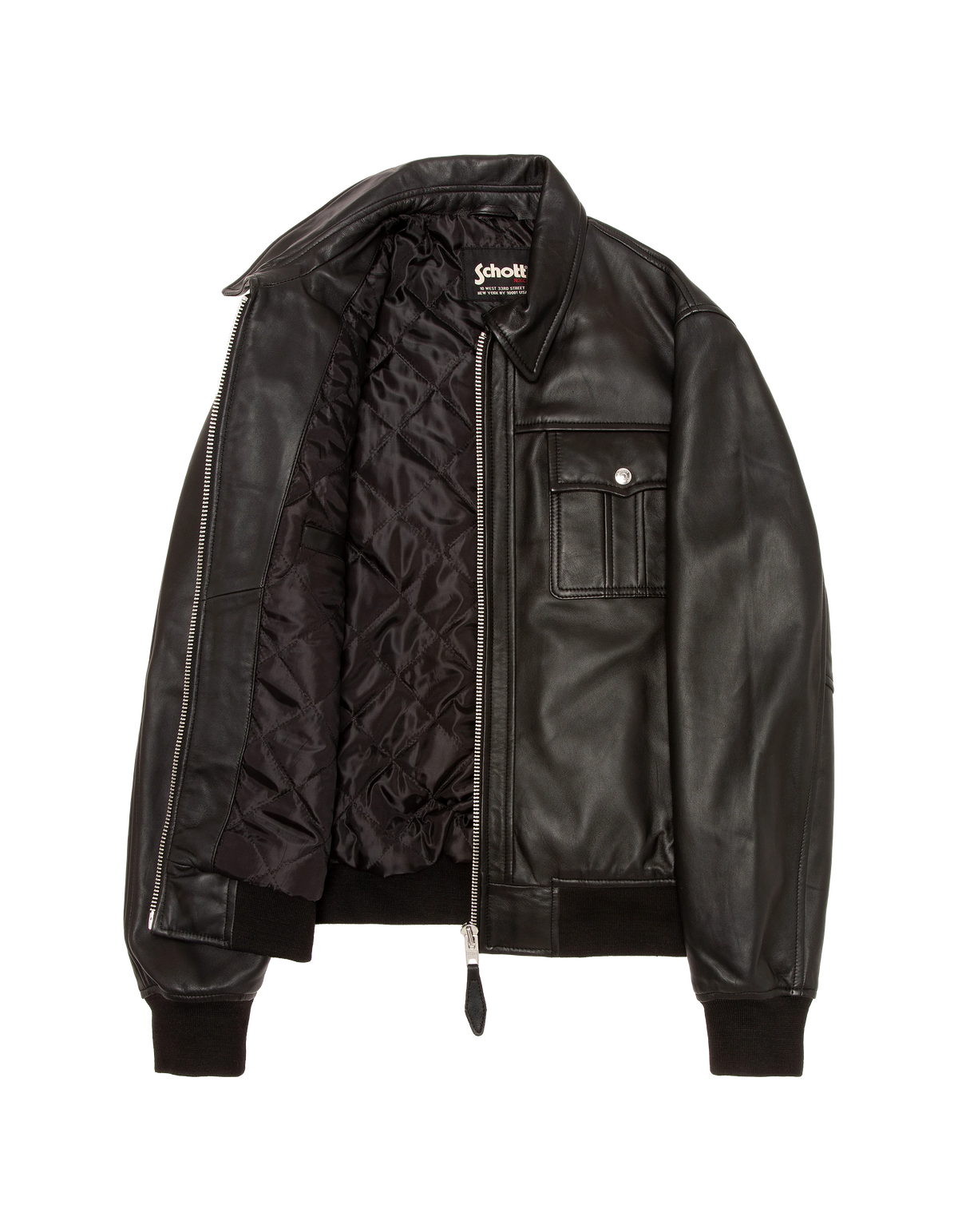 Blouson worker noir, cuir d'agneau