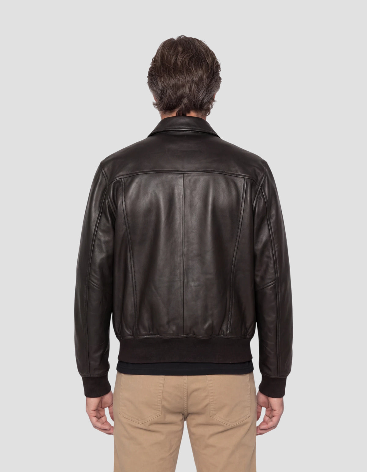 Blouson worker noir, cuir d'agneau