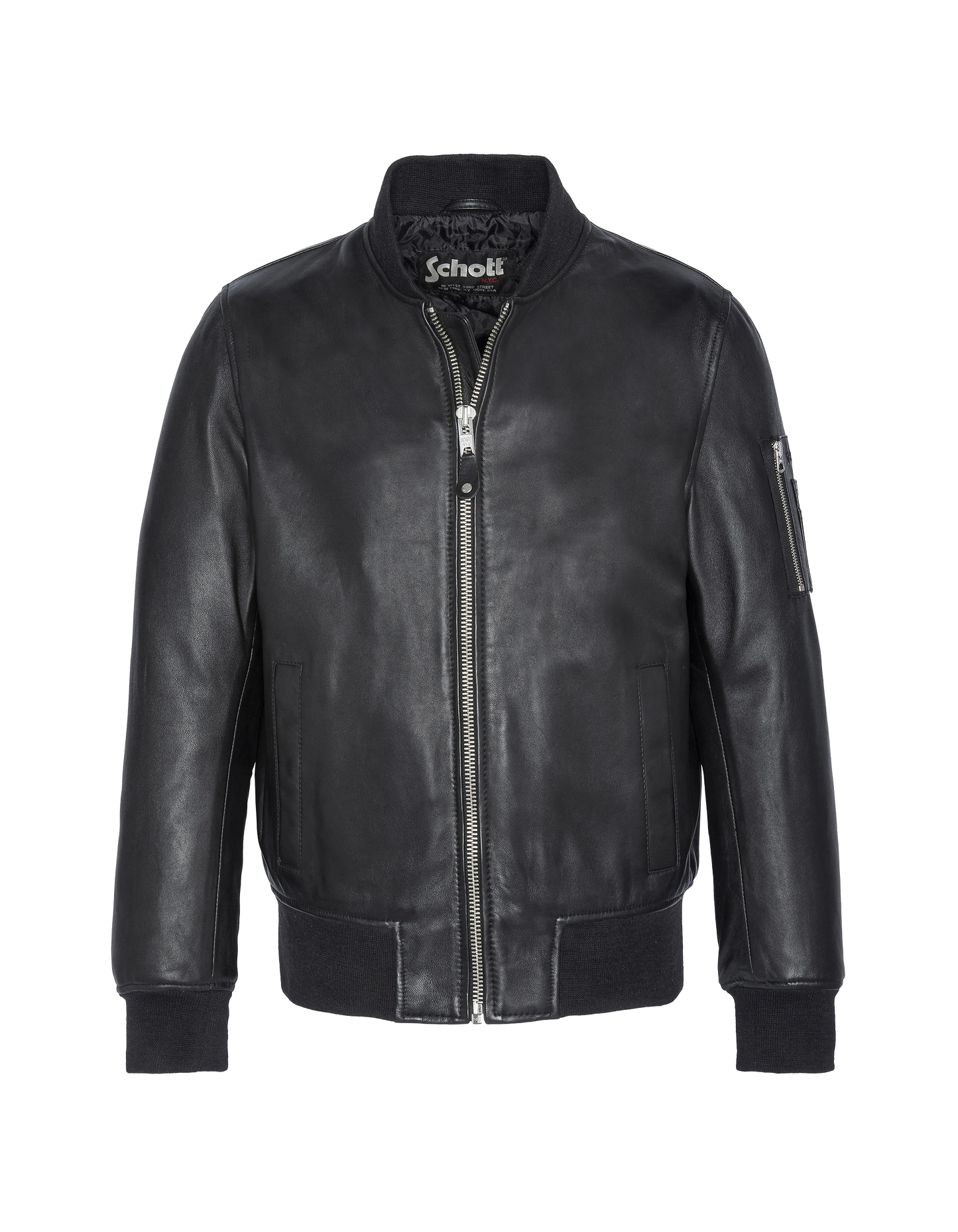 Bomber MA-1 Black, Lammleder